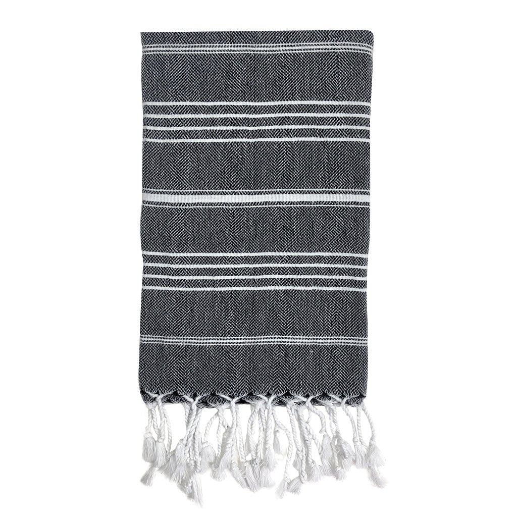 Classic Turkish Hand Towel Black variant_skuc